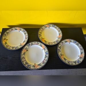 Vintage Mikasa Garden Harvest Intaglio Set of 4 Dinner Plates Sz 11" READ